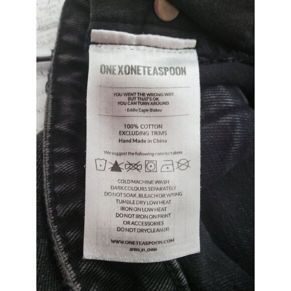 One by OneTeaspoon High Waist Awesome Baggies Distressed Black Denim Jeans Sz 25 - Picture 7 of 13
